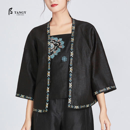 TANGY Collection天意莨绸绣花中式短外套 商品图3