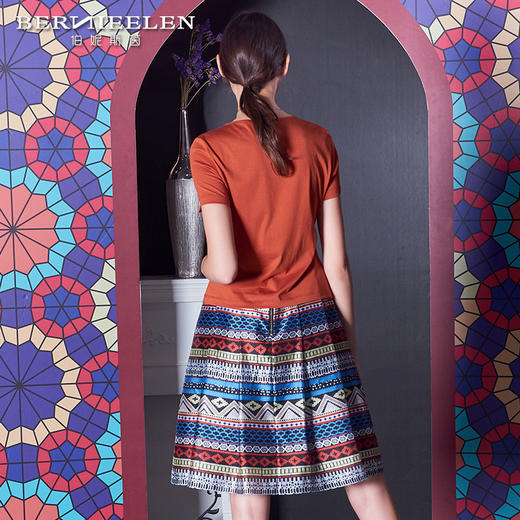 【伯妮斯茵】2B6861--蓝色 半裙  《高处的召唤》源自波斯艺术 商品图6