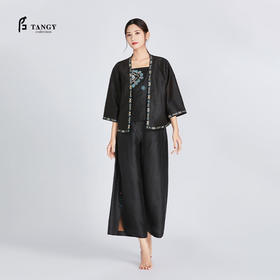 TANGY Collection天意莨绸绣花中式短外套