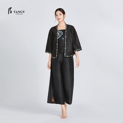 TANGY Collection天意莨绸绣花中式短外套 商品图0