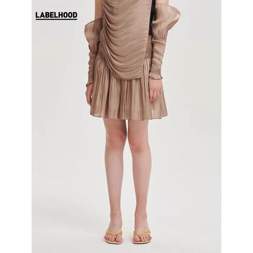 deepmoss2020春夏新款 高腰纯色拿铁水泽感裙裤半身裙 dm20ssPS01X3 商品图0