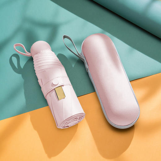 雨伞五折伞8骨防晒胶囊黑胶折叠居家日用太阳伞遮阳晴雨伞 商品图0