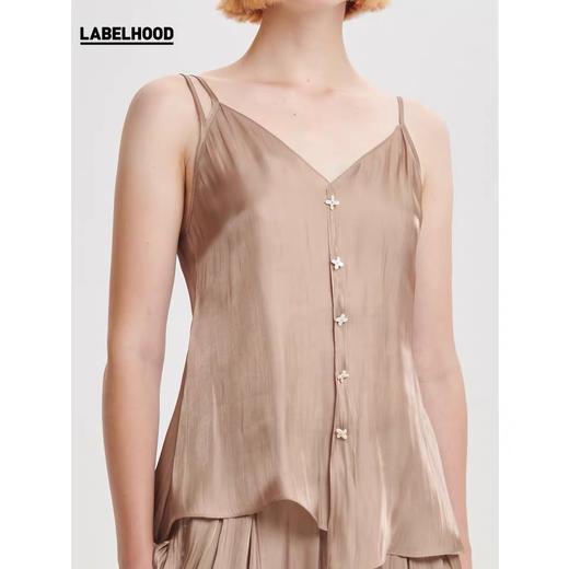 deepmoss2020春夏新款 设计感拿铁贝母水泽吊带衫 dm20ssTP10X3 商品图4