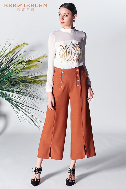 【伯妮斯茵】2L6851--橙色 长裤 --吉祥的巴旦姆纹--《智慧之光--波斯艺术》 商品图0