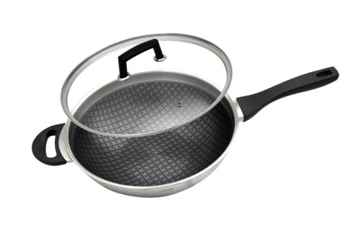 cizzle喜时【安馨】精雕网纹炒锅不粘锅不锈钢煎盘煎牛排家用平底锅炒菜锅30cm 商品图0