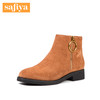 Safiya靴子冬季圆头方跟时装靴短靴女靴SF84116922 商品缩略图0