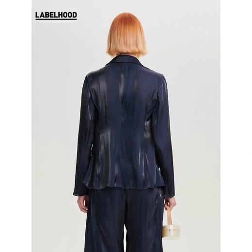 deepmoss2020春夏新品 雾蓝水泽西装外套女中长款 dm20ssCT05X6 商品图3