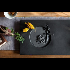 「茶器」木竟 清供佛韵 乌金石茶盘 80cm*30cm*3cm