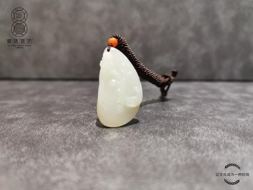 【御珠宫坊】羊脂白玉子料花鸟挂件 商品图0