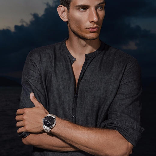 依波(EBOHR)日历钢带商务大气简约实心机械男表5101 商品图2