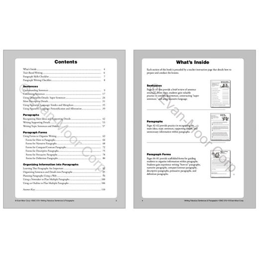【大小爱玩】Writing Fabulous Sentences & Paragraphs Grade 4-6 美妙的措辞与写作 四至六年级  美国加州原版教辅 商品图1