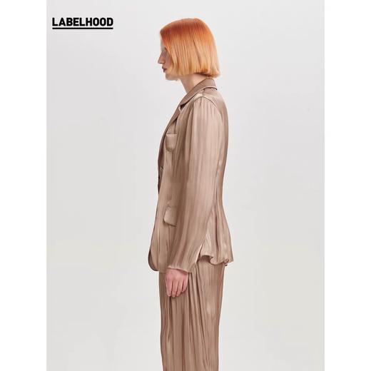 deepmoss2020春夏新品 拿铁水泽西装中长款外套女 dm20ssCT05X3 商品图2