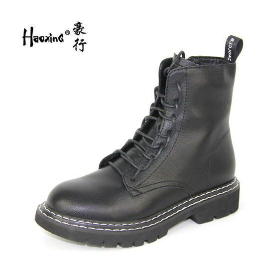 豪行秋季新款29378515韩版时尚百搭系带马丁靴短靴裸靴正品女靴子 商品图0