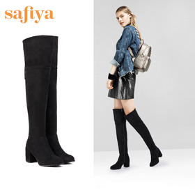 商场同款 | Safiya索菲娅冬季时尚中跟舒适修身女长靴子SF84117028