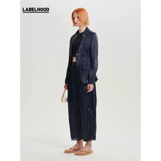 deepmoss2020春夏新品 雾蓝水泽西装外套女中长款 dm20ssCT05X6 商品图1