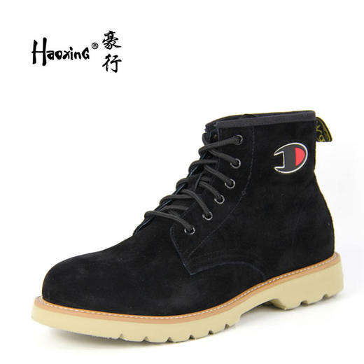 豪行秋冬男靴19388836真皮马丁靴男高帮英伦风单靴磨砂牛皮短靴 商品图0