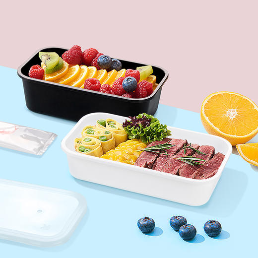 喇叭花一次性注塑方盒塑料外卖打包盒饭盒日式餐盒便当盒带盖40套 商品图1