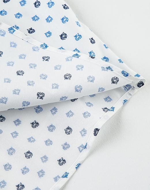 Marco Azzali 进口面料底蓝色豹头印花短袖衬衫 C5050600 商品图3