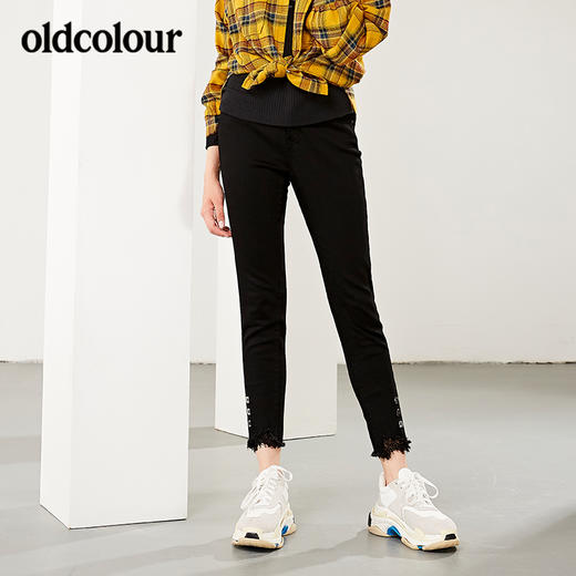 oldcolour冬季牛仔裤女修身时尚牛仔长裤L42113228吊牌价599 商品图0