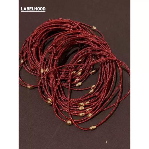 SARAYUN 鼠年运饰 18K黄金实心金嘎哒红线手链 SYJ0020-10 商品图2