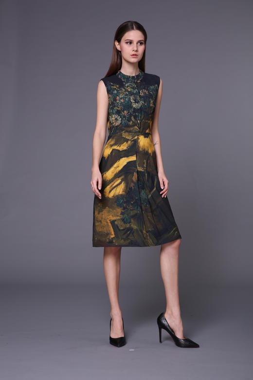【伯妮斯茵】2S7851--连衣裙--《花盆里的瓜叶菊》 商品图2