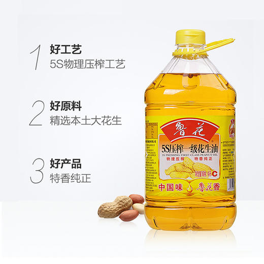 鲁花5S压榨一级花生油 5L桶装食用油调味品 商品图2