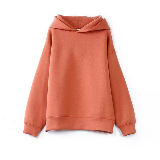 312608040初棉supersoft空气棉连帽卫衣脏橘色带帽廓形素色套头卫衣