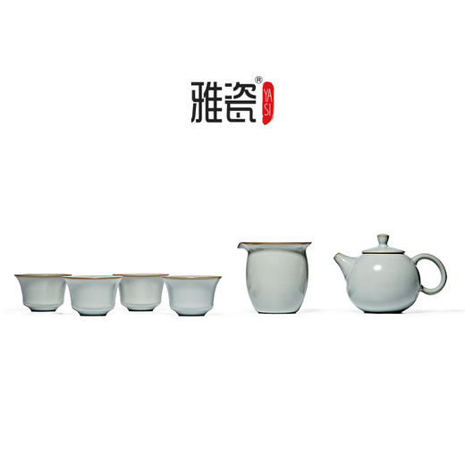 雅瓷｜西施壶汝窑功夫茶具乌金石茶盘一壶四杯茶壶杯子茶艺茶具套装 商品图2