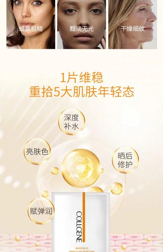 *【新品】类人胶原蛋白健肤晶透5片补水保湿 舒缓肌肤蚕丝面膜 商品图5