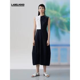 FFIXXED STUDIOS 2020春夏新款蓬松锥形长裙连衣裙米黑白拼色款 WOMDRSS20.05