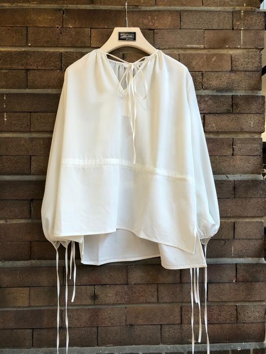 MAISON SANS TITRE 白色腰部抽带套头衬衫 SS20ST35MA15WH01 商品图0