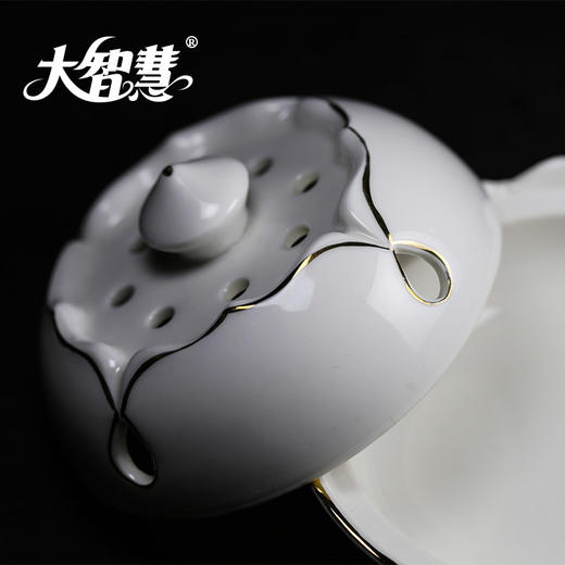 【大智慧】 TC35描金白瓷薰香炉檀香炉供佛盘香炉 商品图2