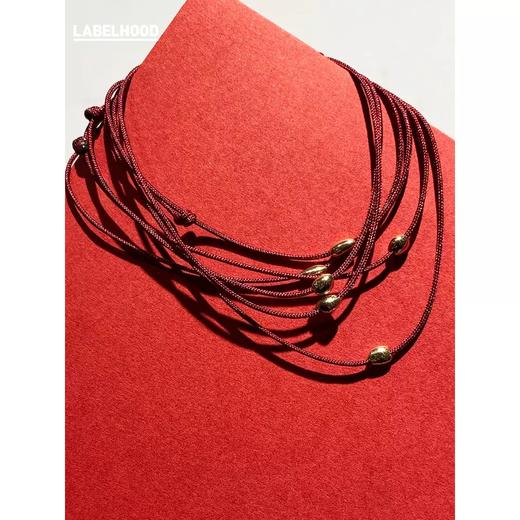 SARAYUN 鼠年运饰 18K黄金实心金嘎哒红线手链 SYJ0020-10 商品图3