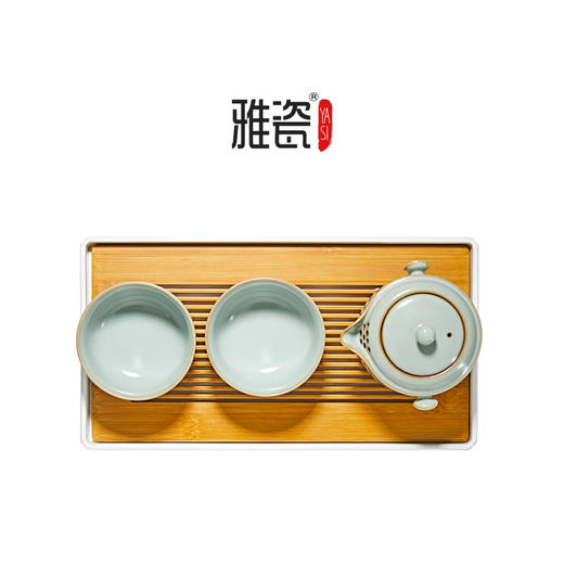 雅瓷｜汝窑一壶两杯旅行快客杯二杯便捷式功夫茶具吉祥如意套装 商品图2