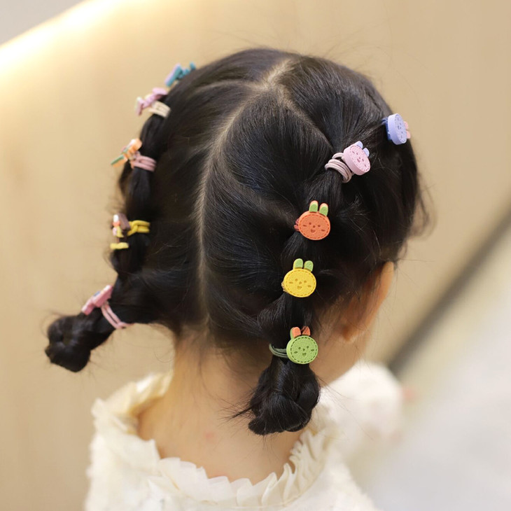 韩版小女孩新款卡通发绳女童宝宝不伤发头绳扎头发小皮筋儿童发圈两组