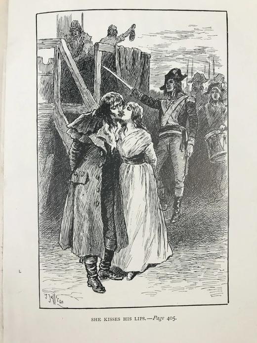 1907年 狄更斯《双城记》 英国画家约翰·杰利科插图 漆布精装大32开