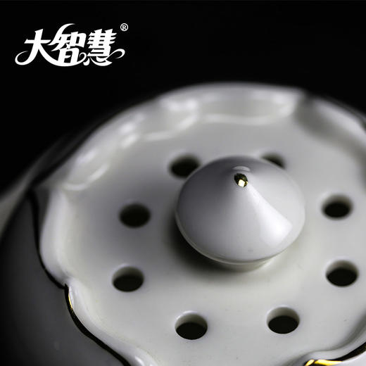 【大智慧】 TC35描金白瓷薰香炉檀香炉供佛盘香炉 商品图3