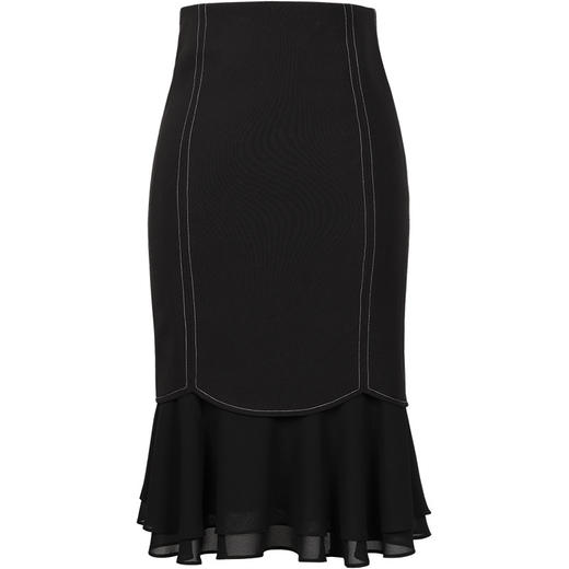 OY-20-025新款中腰微弹荷叶边拼接鱼尾裙 商品图4