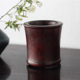 「小叶紫檀」托底笔筒