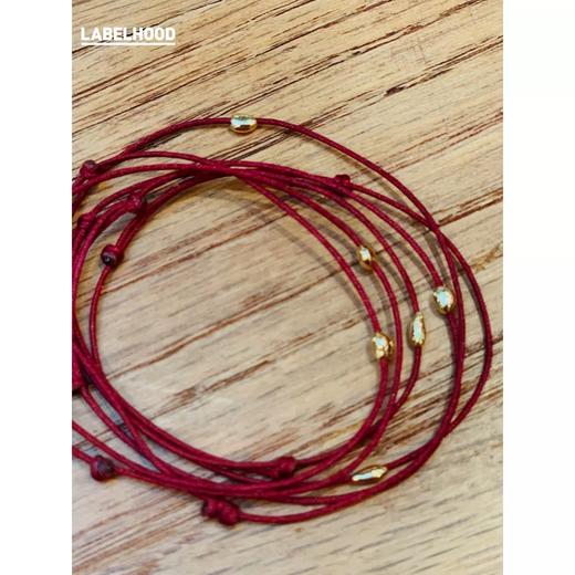 SARAYUN 鼠年运饰 18K黄金实心金嘎哒红线手链 SYJ0020-10 商品图4