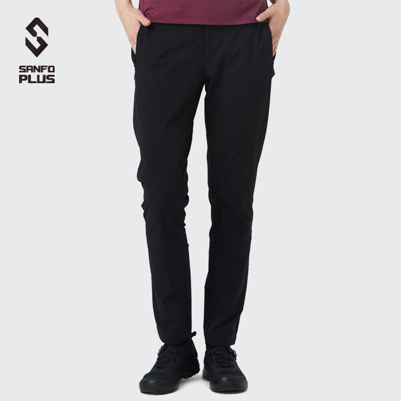 SanfoPlus墨玉功能轻薄防泼水商旅通勤修身长裤 女 18063