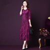 WXY-72403-1春季婚宴长款连衣裙优雅中长袖礼服 商品缩略图0