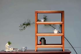 红桥红 家具严选  缅甸花梨(大果紫檀）  【71明式素面 小茶水架】