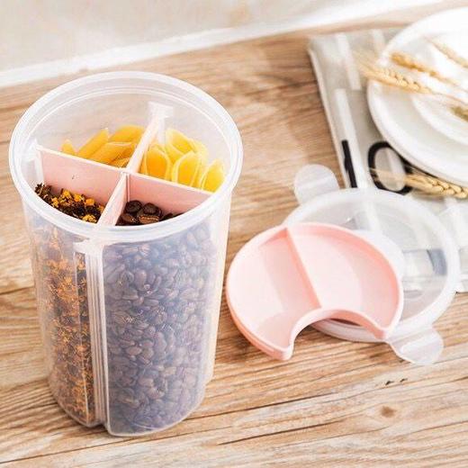 【节省空间 大号储物罐】1个顶4个 厨房分格五谷杂粮储物罐 收纳罐 商品图2