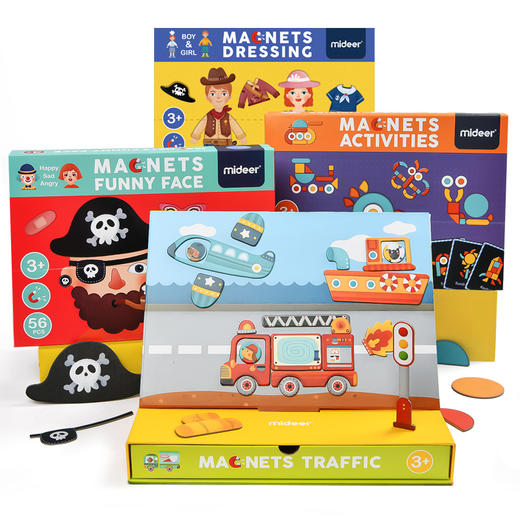 【丸丫专属】mideer弥鹿儿童早教磁力拼图3岁交通认知磁性拼板宝宝益智玩具 商品图5