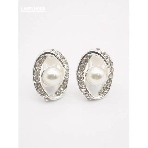 SHIITAKE莫比乌斯环珍珠水钻环型耳夹 SH20MREC 商品图4