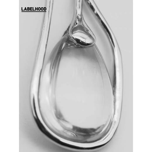 shiitake2020春夏新品银色不规则金属外框设计立体透明水滴耳环女 SH20CLE 商品图2