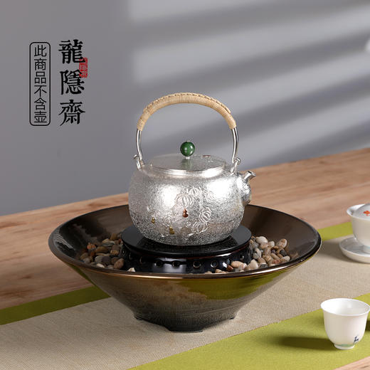 龙隐斋厂家直发 金银烧观水电陶炉煮茶小型台式煮茶炉功夫茶专用电茶炉银壶铁壶陶壶烧水泡茶炉 商品图5