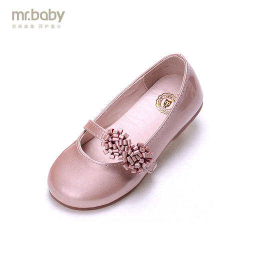 mr.baby女童皮鞋春秋花朵女童鞋松紧带女童公主鞋儿童柔皮单鞋新 商品图1