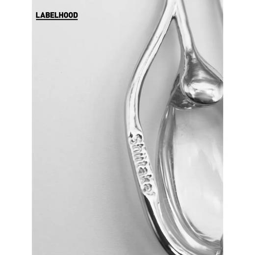 shiitake2020春夏新品银色不规则金属外框设计立体透明水滴耳环女 SH20CLE 商品图4